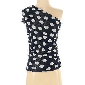 Club Monaco || One Shoulder Polka-Dot Top